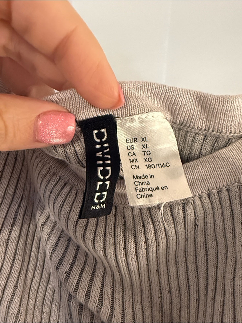 H&M Ribbed Tank Top - Light Gray - Picture 2 of 2